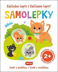 Kniha Začínam lepiť samolepky - Zošit s mačičkou