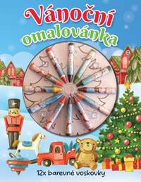 Kniha Vánoční omalovánka - 12x barevné voskovky