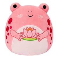 Squishmallows Růžová žába s leknínem Lonina