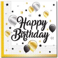 Servítky Happy Birthday 33x33cm 20ks