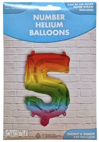 Balón fóliový číslo 5 dúha 95cm
