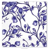 Kniha Servítky modré kvety 33x33cm 20ks