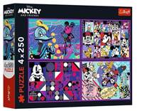 Kniha Puzzle Příhody Mickeyho Mouse a přátel 4x250 dílků