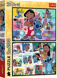 Puzzle Lilo a Stitch Šťastný život 2x200 dílků