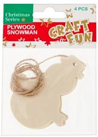Kniha Vianočná dekorácia Drevený snehuliak na zavesenie 4ks