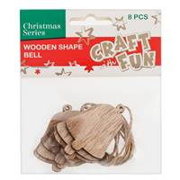 Kniha Vianočná dekorácia Drevený zvonček na zavesenie 8ks