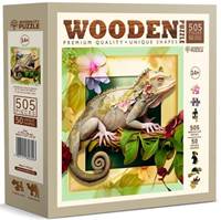 Dřevěné puzzle Chameleon a květiny 505 dílků