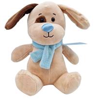 Kniha Pes plyšový s modrým šálom a visačkou 23cm