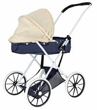 Kniha Modrý kočík pre bábiky kovový rám 72cm