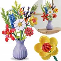 Stavebnica kvety 690ks+fialová váza