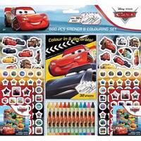 Samolepkový set s maľovankami a voskovkami 500 ks Autá