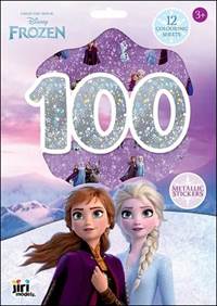 Kniha 100 metalických samolepek s omalovánkovými listy Ledové království