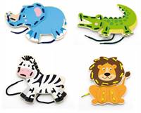 Viga Drevená prevliekačka divoké zvieratká