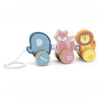 Viga Drevená ťahačka zvieratká 22x10cm