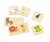 Kniha Viga Drevené puzzle mama a dieťa zvieratká