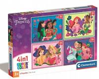 Kniha Clementoni Puzzle 4v1 Princezné