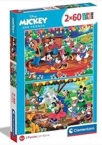 Kniha Puzzle 2x60 Mickey a priateľia Clementoni