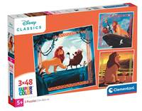 Kniha Clementoni Puzzle 3x48 Leví kráľ
