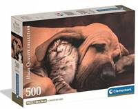 Kniha Clementoni Puzzle 500 Mačka a psík