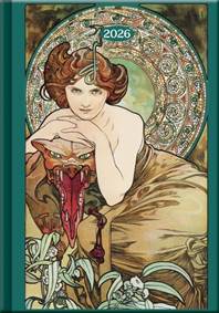 Kniha Denní diář 2026 A5 Art Mucha