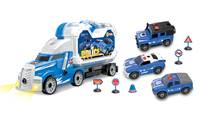 Kniha Policajný kamión s 3 autami skrutkovacie, s efektmi 42cm