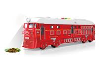 Kniha Vlak na zotrvačník s efektmi a projekciou červený 33cm