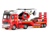 Hasičská súprava kamión s vrtuľníkom 55cm