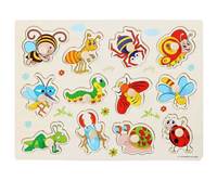 Kniha Vkladačka drevená hmyz 12ks