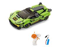 Auto RC športové zelené stavebnica 17cm 223 dielikov