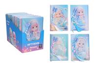 Kniha Notes linajkový morská panna so zapletaným copom 14x21cm, 80strán