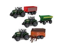 Traktor s prívesom kov/plast 17cm