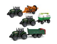 Traktor s príslušenstvom kov/plast 17cm