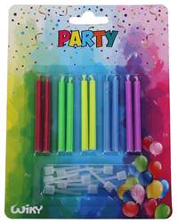 Kniha Sviečky so stojančekom 10ks farebný plameň