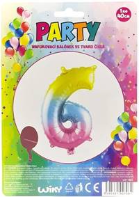 Kniha Nafukovací balónik v tvare čísla 6.