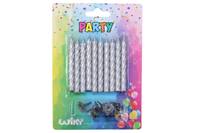 Kniha Sviečky so stojančekom strieborné 10ks