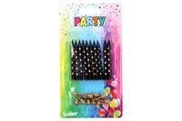 Kniha Sviečky 10ks so stojančekmi zlaté bodky