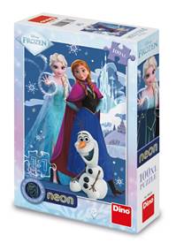 Kniha Puzzle 100XL Frozen Kouzelné sestry neon
