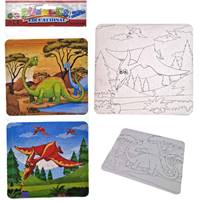 Kniha Puzzle s omaľovánkami Dino 2v1