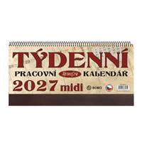 Kniha Pracovní kalendář 2027 RETRO MIDI - stolní kalendář