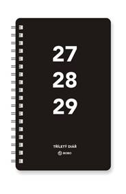 Diář 2027 tříletý 14denní, černý - autor neuvedený