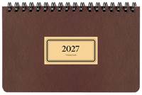 Diář 2027 týdenní na šířku RETRO, vínový