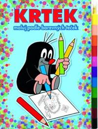 Kniha Krtko 2: Maľuj podľa farebných bodiek + MAXI voskovka