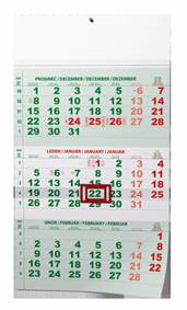 Kniha Tříměsíční kalendář 2026 zelený - nástěnný kalendář