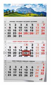 Kniha Tříměsíční kalendář 2026 Příroda - nástěnný kalendář