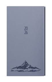 Kniha Týdenní diář 2026 Jakub Vivella s ražbou kapesní holubí šeď Hory