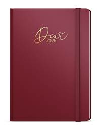 Kniha Týdenní diář 2026 Oskar Luxi A5 bordó
