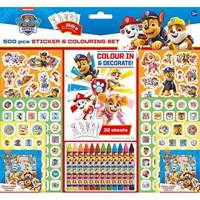 Samolepkový set s maľovankami a voskovkami 500 ks Labková patrola