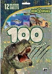 Kniha 100 samolepiek s maľovankovými listami Dinosaury
