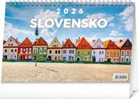 Kniha NOTIQUE Stolový kalendár Slovensko 2026, 23,1 x 14,5 cm