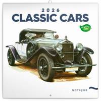 Kniha NOTIQUE Poznámkový kalendár Classic Cars – Václav Zapadlík 2026, 30 x 30 cm